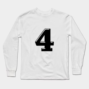 Number 4 in 3d font text style Long Sleeve T-Shirt